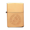 Zippo Solid Brass Marine Corps Crest Lighter